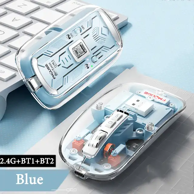 Rechargeable Transparent Bluetooth & Wireless F-Mouse